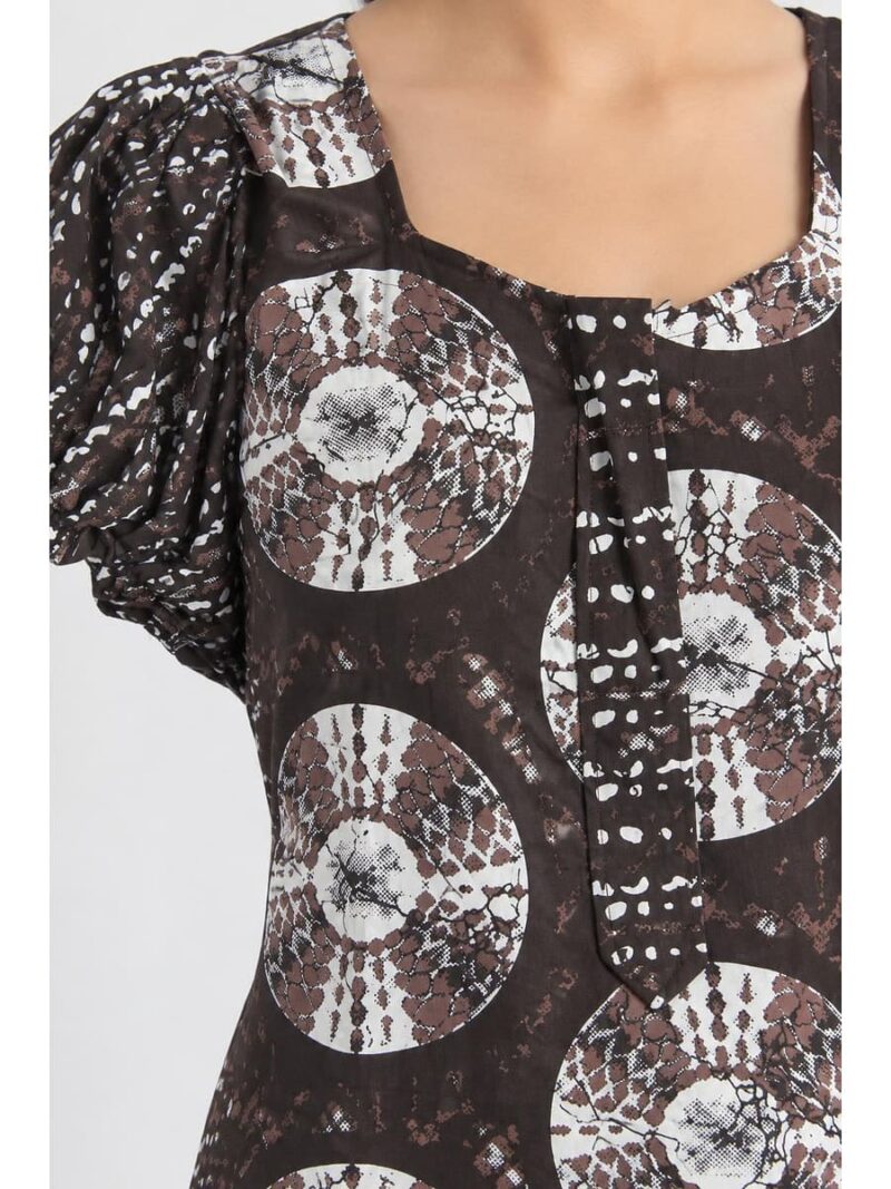 Women's Cotton Zip Frock Nighty - Coffee