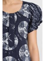 Women's Cotton Zip Frock Nighty - Navy Blue