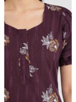 W-NY-576-18-PP-M_detail Women's Cotton Zip Frock Nighty - Purple