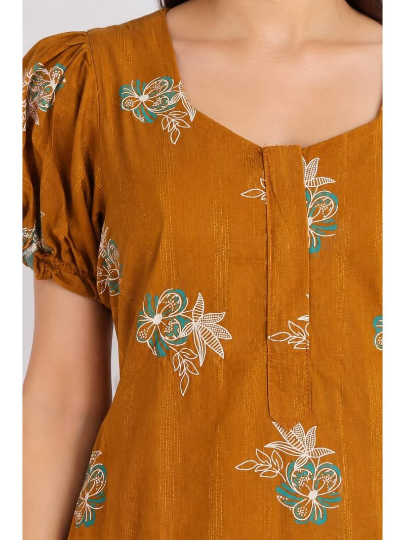 Women's Cotton Zip Frock Nighty - Amber