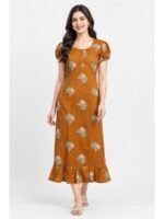 Women's Cotton Zip Frock Nighty - Amber
