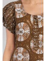 W-NY-576-20-BR-M_detail Women's Cotton Zip Frock Nighty - Brown