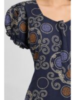 W-NY-576-23-NB-M_detail Women's Cotton Zip Frock Nighty - Navy Blue