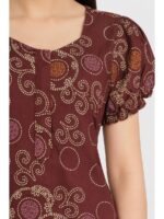Women's Cotton Zip Frock Nighty - Maroon