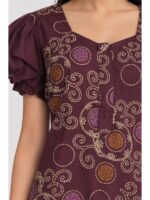 Women's Cotton Zip Frock Nighty - Purple