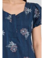 W-NY-576-29-TL-M_detail Women's Cotton Zip Frock Nighty - Teal