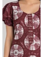 Women's Cotton Zip Frock Nighty - Maroon