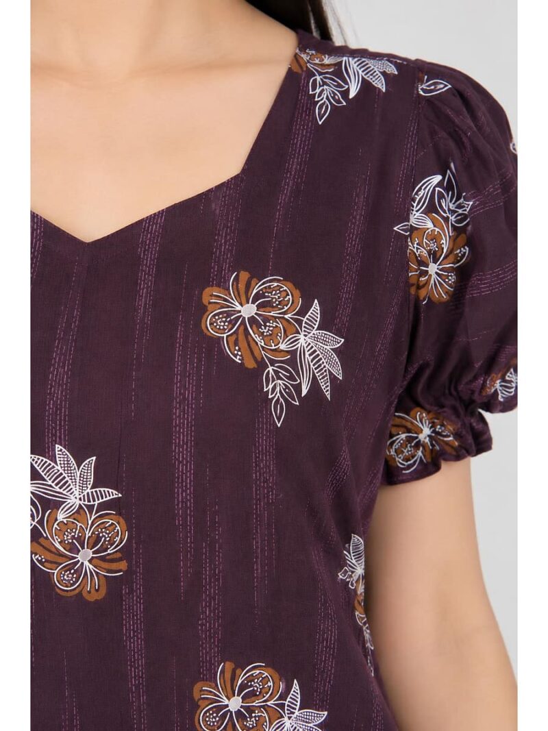 Women's Cotton Frock Nighty - Purple