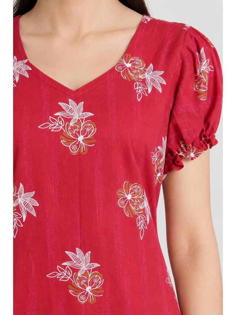 Women's Cotton Frock Nighty - Raspberry