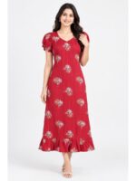 Women's Cotton Frock Nighty - Raspberry