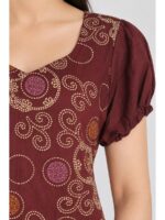 W-NY-577-04-MR-L_detail Women's Cotton Frock Nighty - Marron