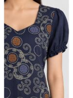 W-NY-577-06-NB-L_detail Women's Cotton Frock Nighty - Navy Blue