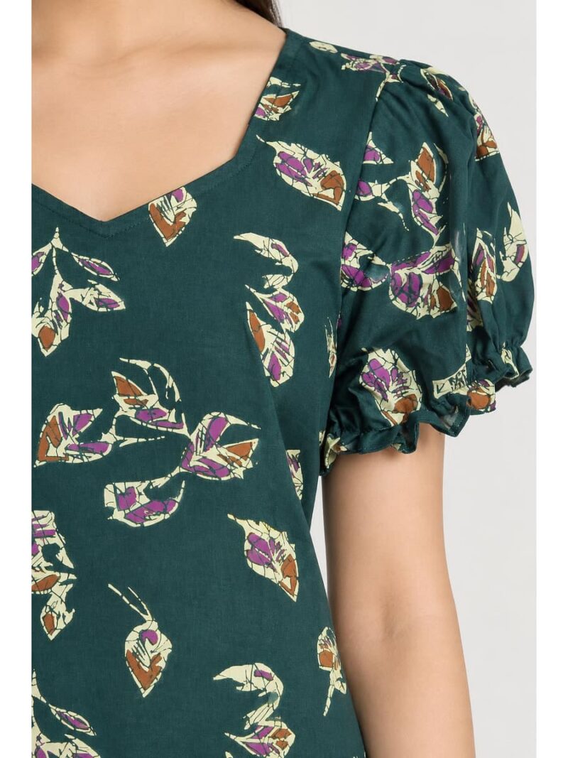 Women's Cotton Frock Nighty - Green