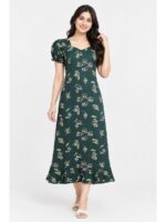 Women's Cotton Frock Nighty - Green