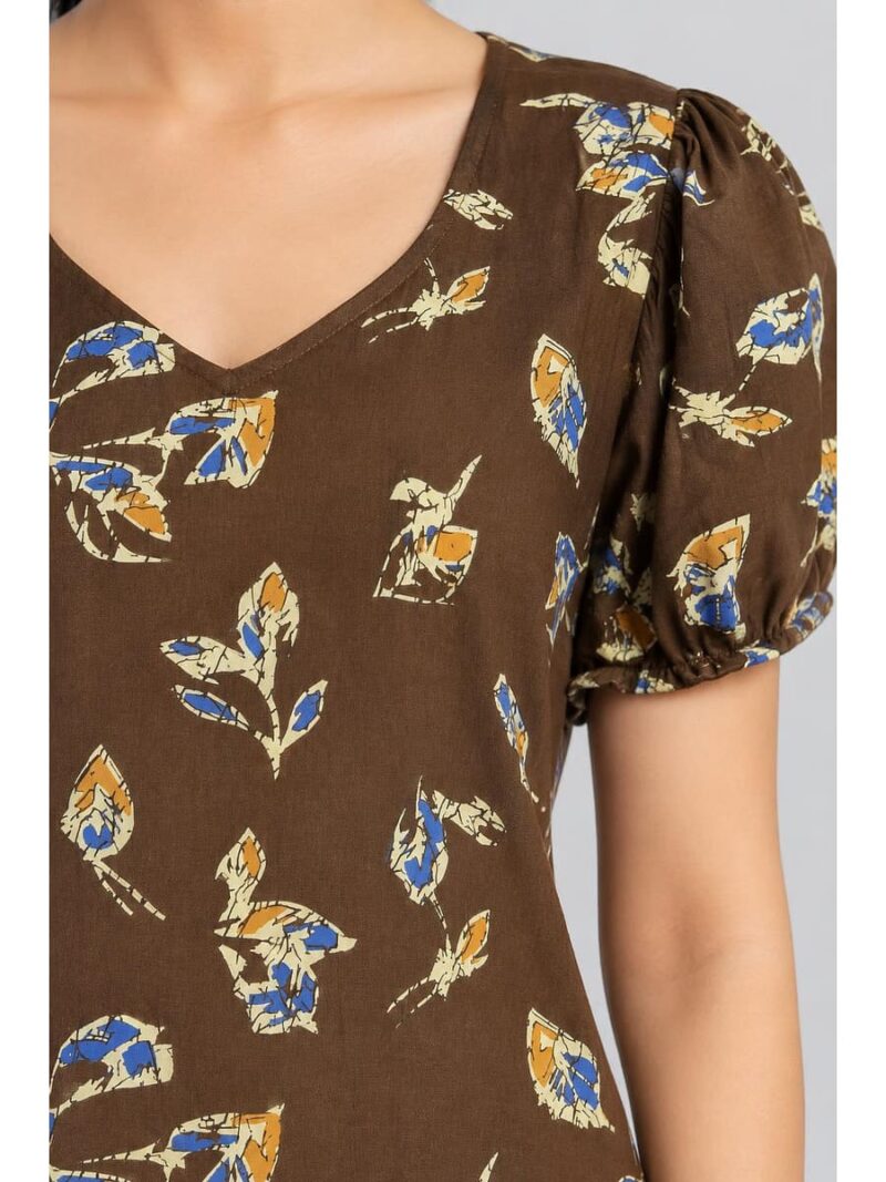 Women's Cotton Frock Nighty - Brown