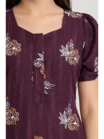Women's Cotton Zip Frock Nighty - Purple