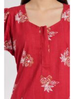 Women's Cotton Zip Frock Nighty - Raspberry