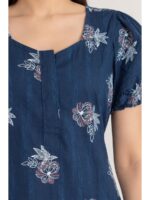 Women's Cotton Zip Frock Nighty - Teal