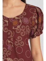 W-NY-577-19-MR-L_detail Women's Cotton Zip Frock Nighty - Maroon