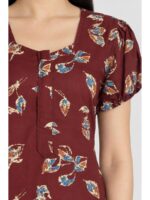 Women's Cotton Zip Frock Nighty - Maroon