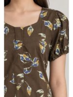 W-NY-577-28-BR-L_detail Women's Cotton Zip Frock Nighty - Brown