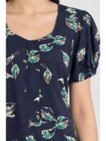 W-NY-577-29-NB-L_detail Women's Cotton Zip Frock Nighty - Navy Blue
