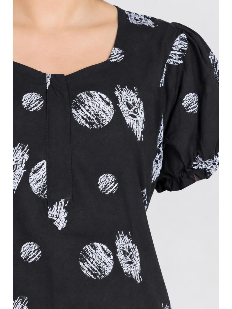 Women's Cotton Zip Frock Nighty - Navy Blue