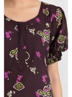 Women's Cotton Zip Frock Nighty - Burgundy