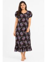 W-NY-600-02-PP-XL_front Women's Cotton Frock Nighty - Purple