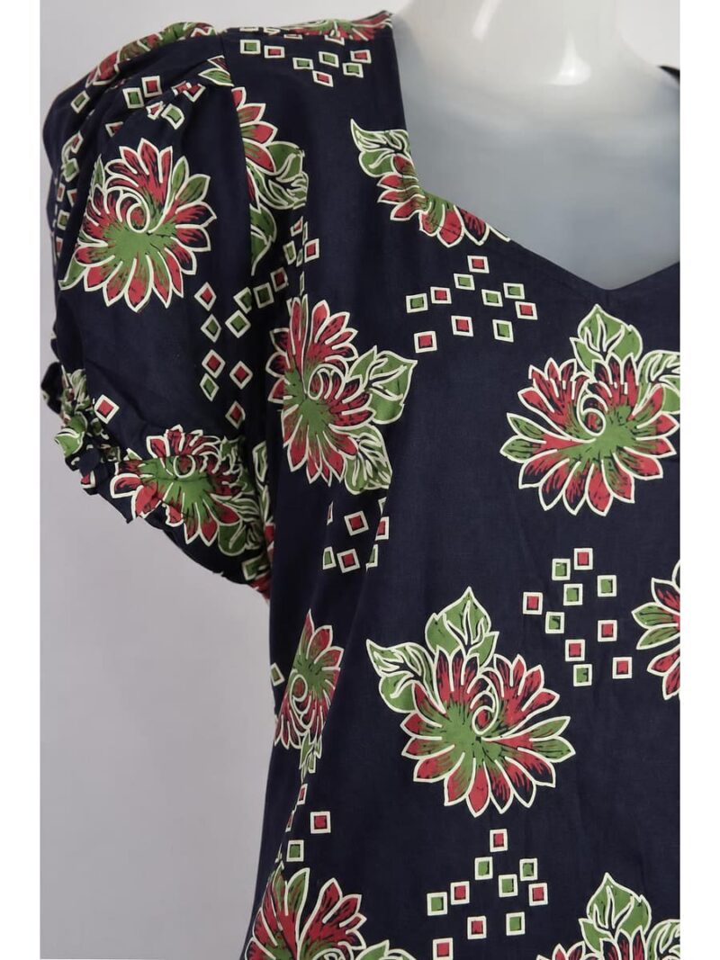 Women's Cotton Frock Nighty - Navy Blue