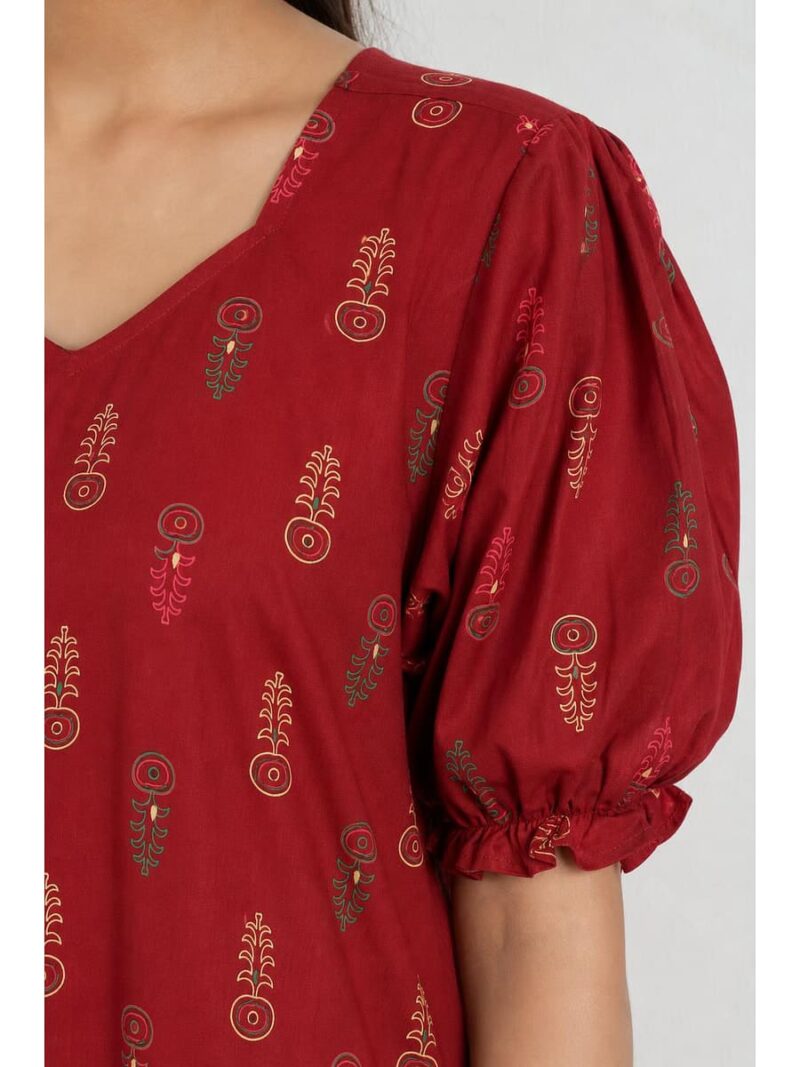 Women's Cotton Frock Nighty - Red