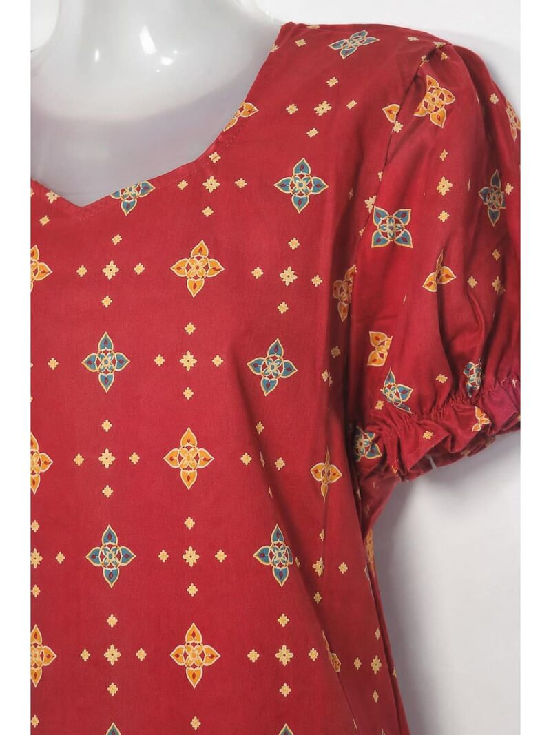 Women's Cotton Frock Nighty - Red