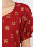 Women's Cotton Frock Nighty - Red