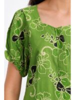 W-NY-600-21-MG-XL_detail Women's Cotton Zip Frock Nighty - Mint Green