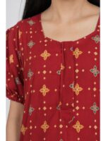 W-NY-600-23-RD-XL_detail Women's Cotton Zip Frock Nighty - Red