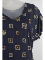 W-NY-601-01-NB-3XL_detail Women's Plus Size Cotton Frock Nighty - Navy Blue