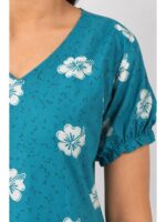W-NY-601-03-BL-3XL_detail Women's Plus Size Cotton Frock Nighty - Blue