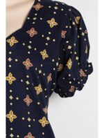 Women's Plus Size Cotton Frock Nighty - Navy Blue