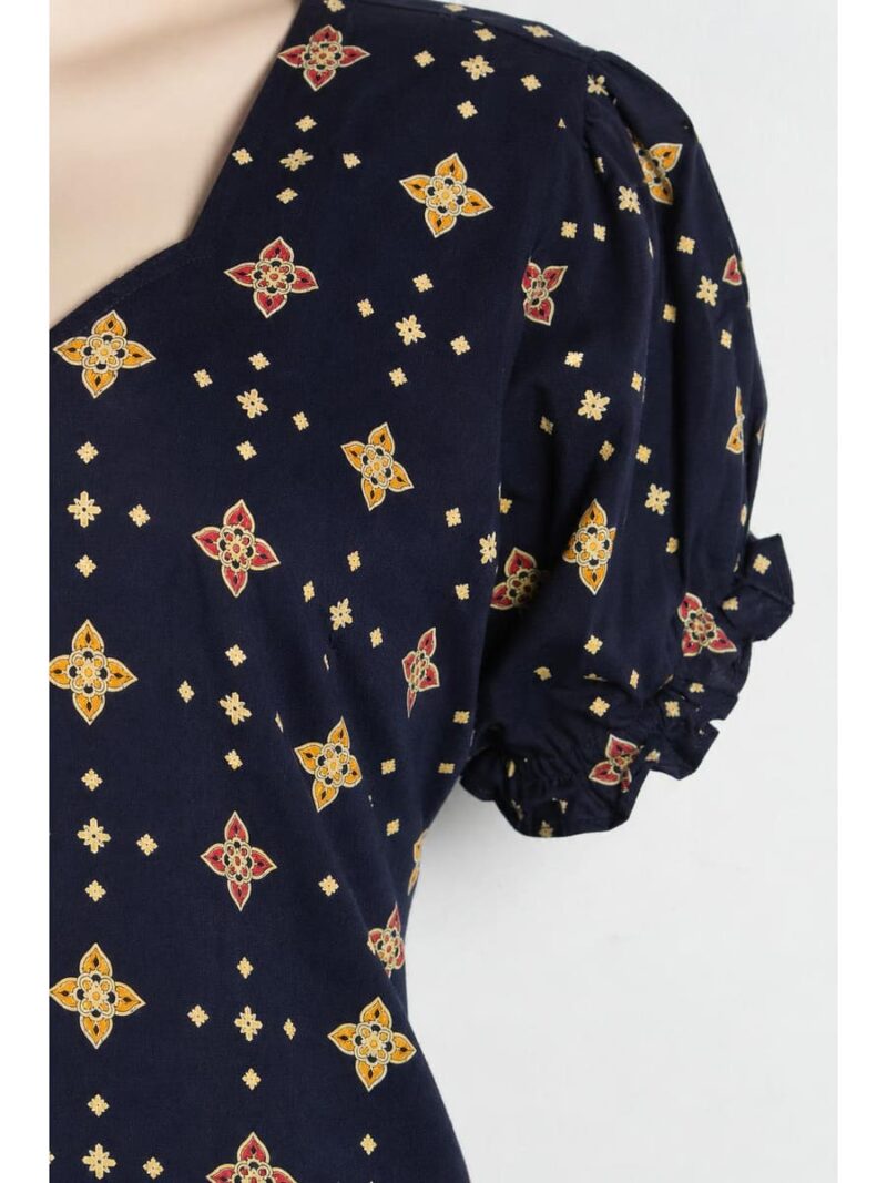 Women's Plus Size Cotton Frock Nighty - Navy Blue
