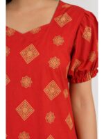 Women's Plus Size Cotton Frock Nighty - Red