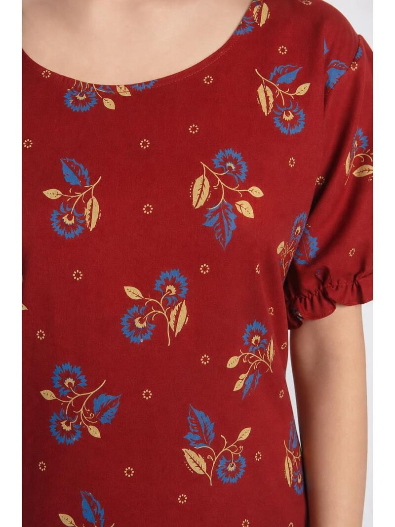 Women's Plus Size Cotton Frock Nighty - Red