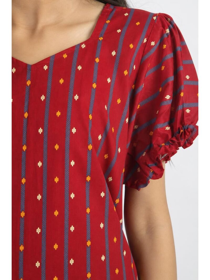 Women's Plus Size Cotton Frock Nighty - Red