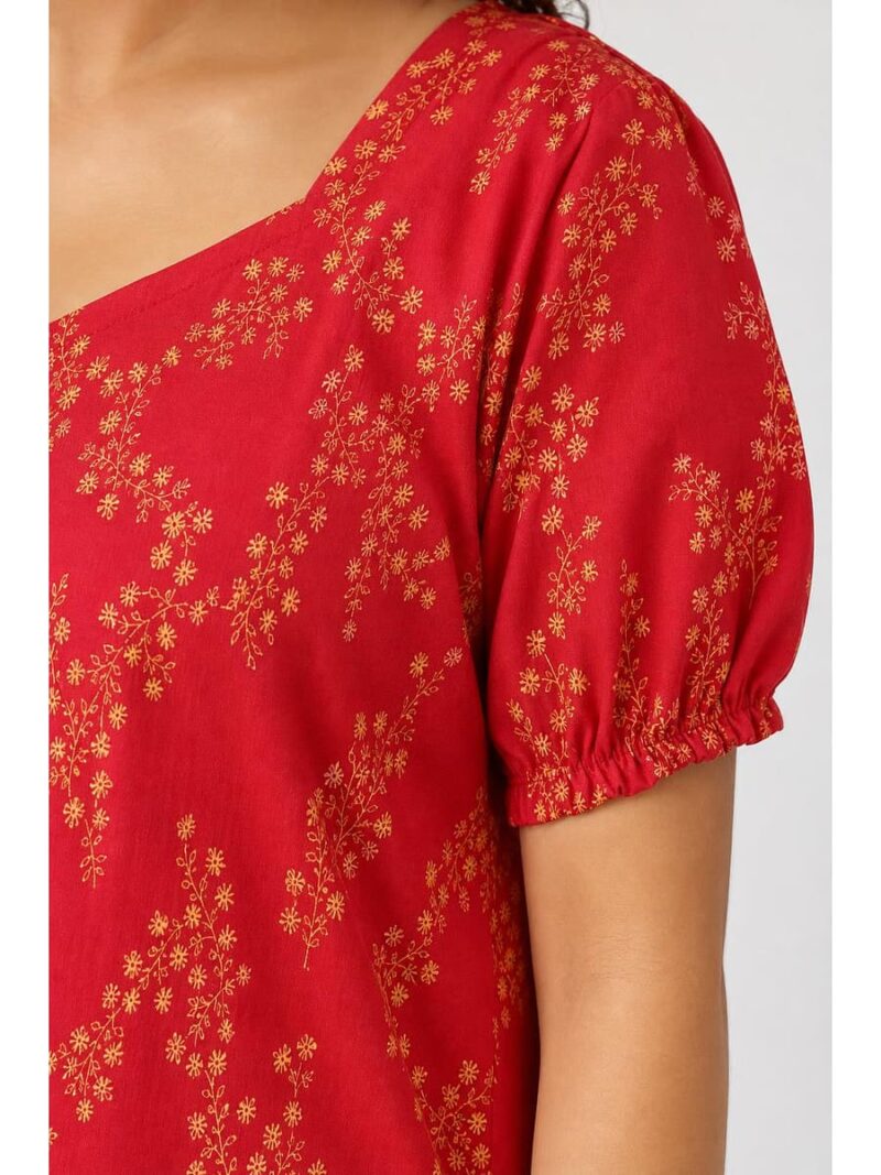 Women's Plus Size Cotton Frock Nighty - Raspberry