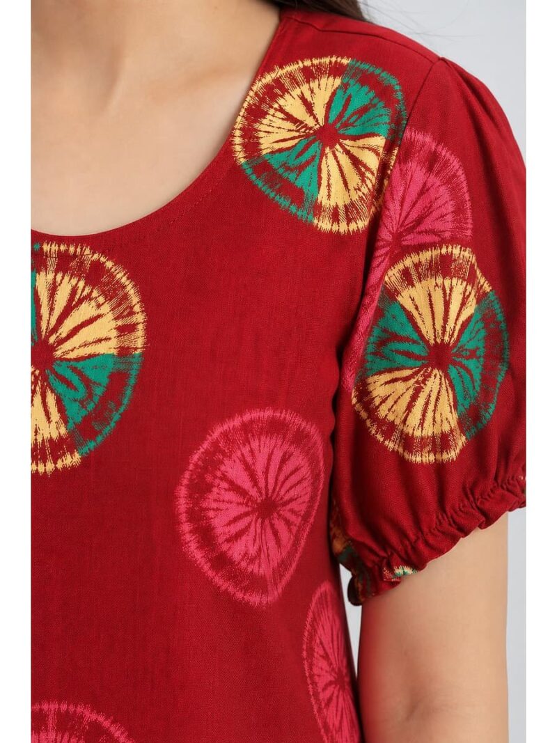 Women's Plus Size Cotton Frock Nighty - Red