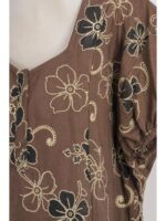 Women's Cotton Plus-Size Frock Nighty with Zip - Clay