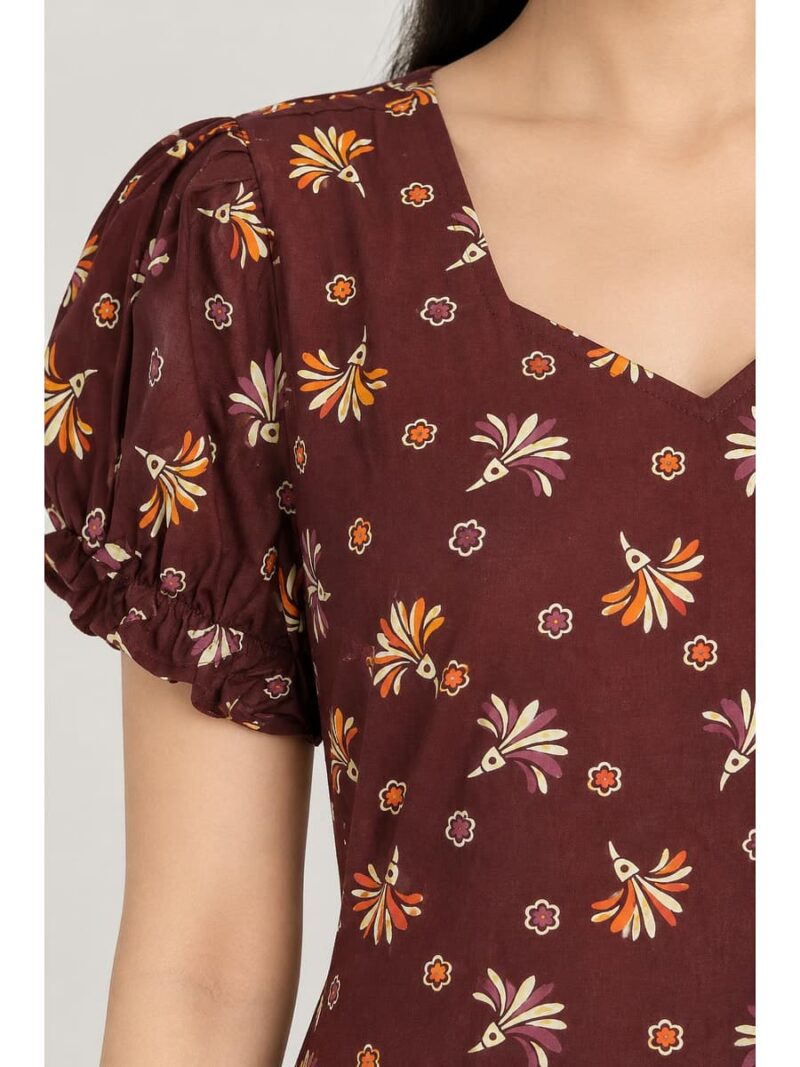 Women's Cotton Frock Nighty - Maroon