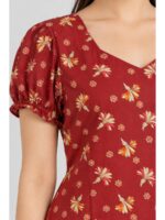 W-NY-602-04-MR-M_detail Women's Cotton Frock Nighty - Maroon