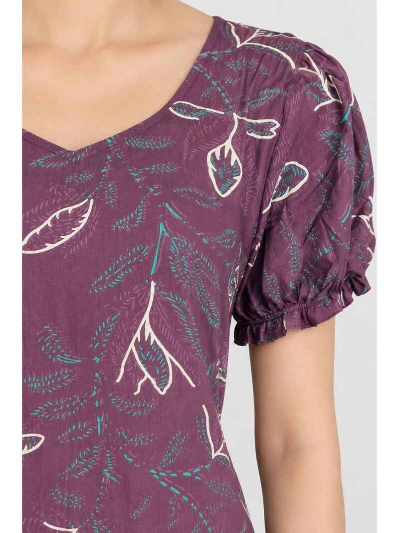 Women's Cotton Frock Nighty - Plum