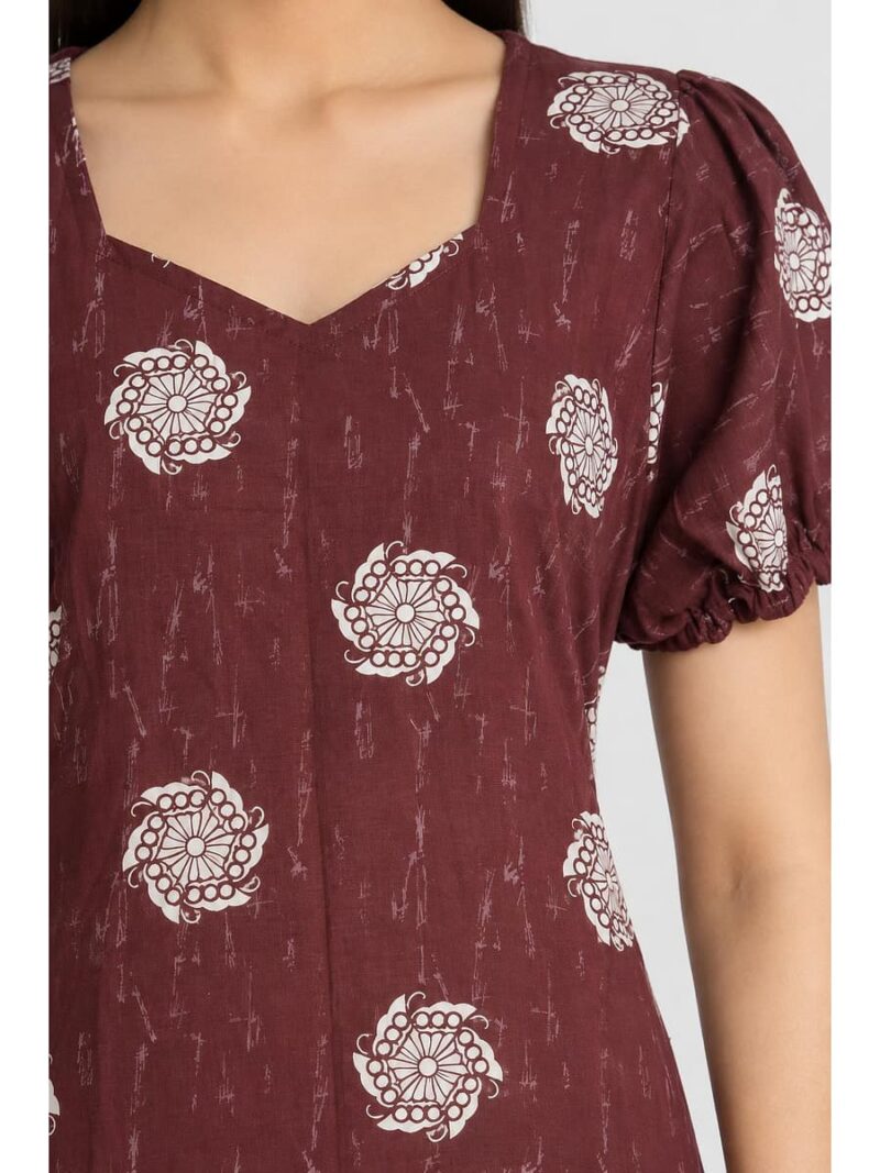 Women's Cotton Frock Nighty - Maroon