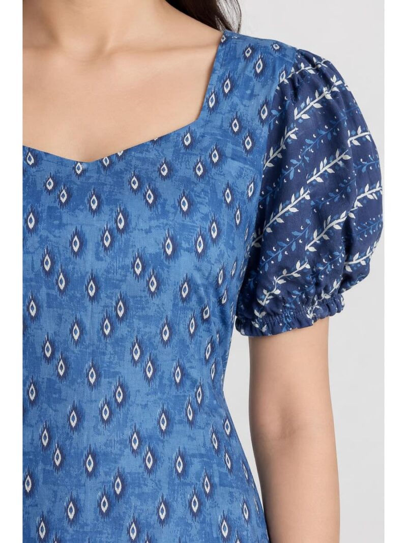 Women's Cotton Frock Nighty - Blue